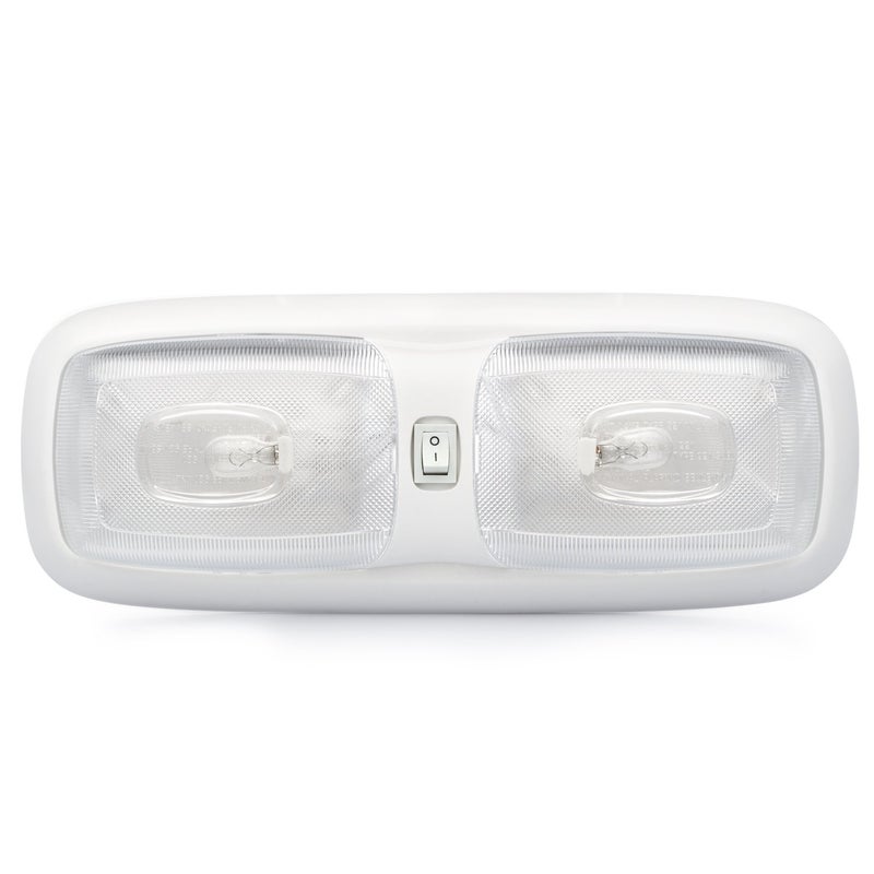 Lumitronics RV Euro Style 12V Interior Double Dome Light - Trailer Camper Interior Lighting - On/Off Switch - Image 3